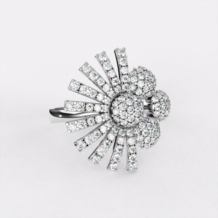 Magnificent Sparkling Diamond Ring in 925 Silver