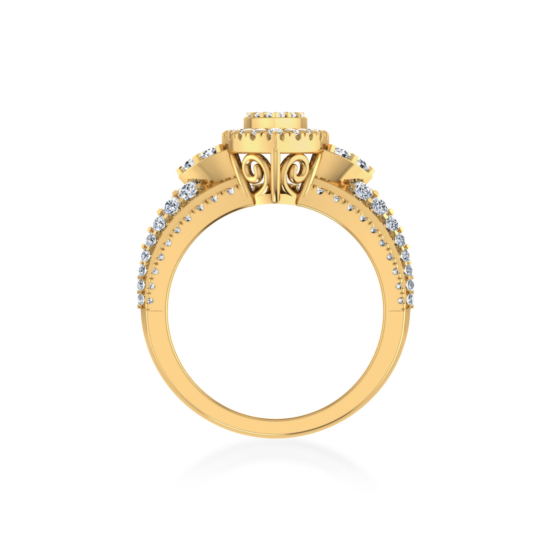 Marquise Shape Lab Diamond Halo Ring3