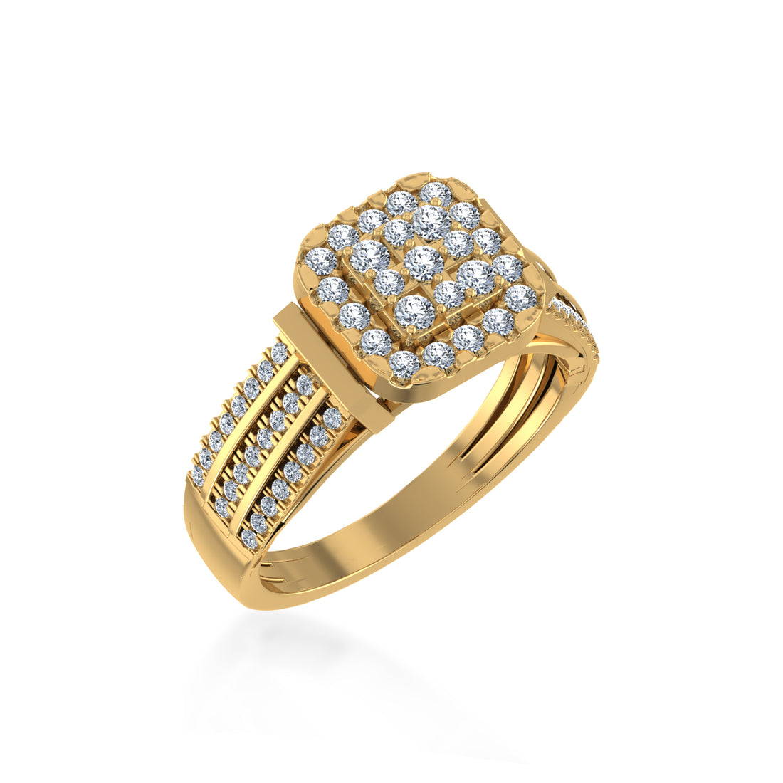 Men’s Lab Grown Diamond Ring | Cluster Square Setting | Luxury Statement Jewelry 2