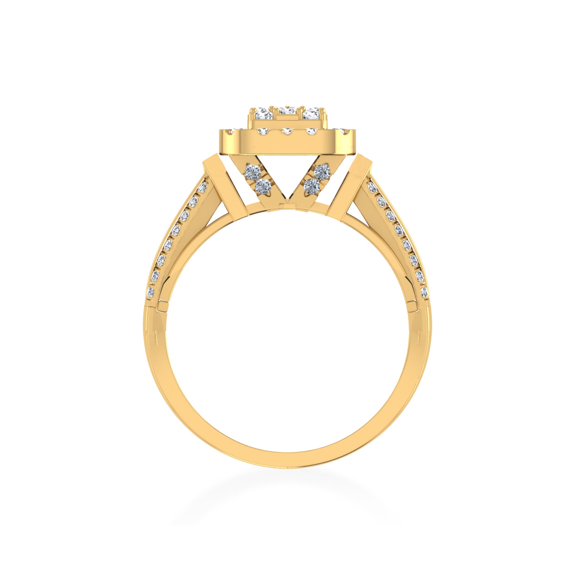 Men’s Lab Grown Diamond Ring | Cluster Square Setting | Luxury Statement Jewelry 3