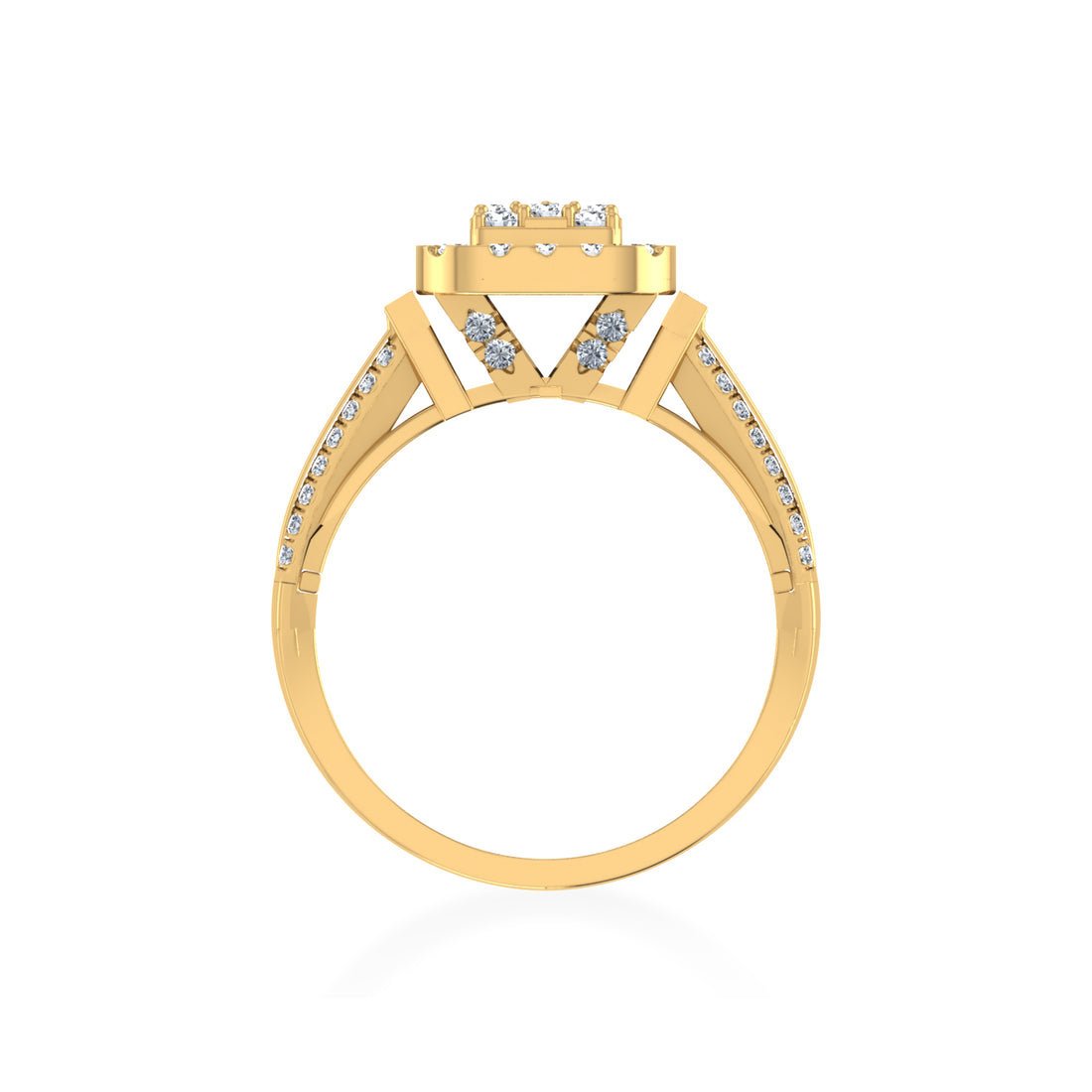 Men’s Lab Grown Diamond Ring | Cluster Square Setting | Luxury Statement Jewelry 3