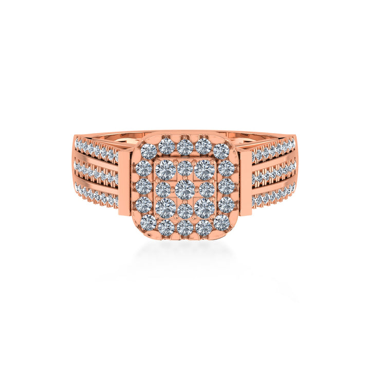Men’s Lab Grown Diamond Ring | Cluster Square Setting | Luxury Statement Jewelry 4