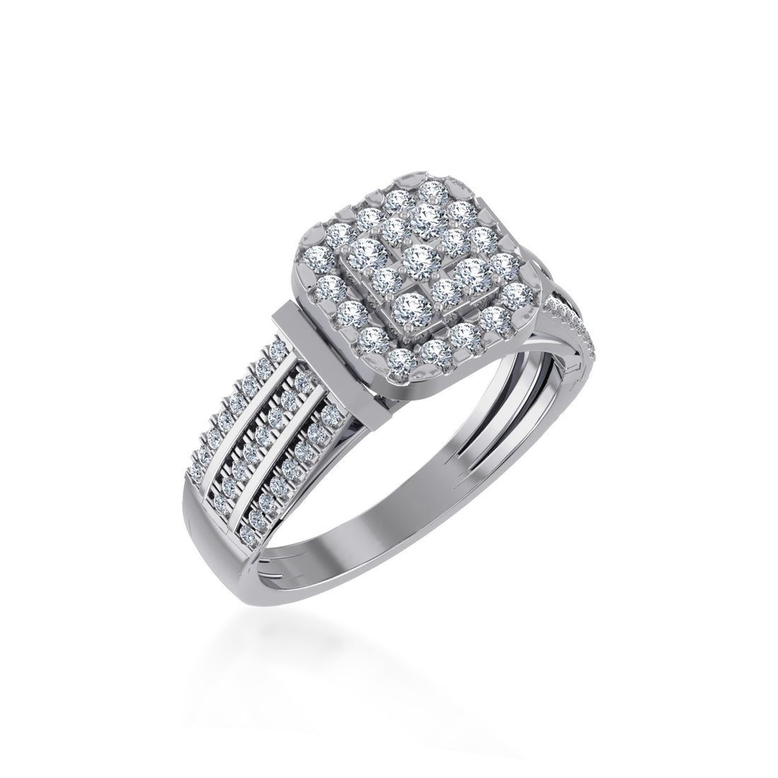 Men’s Lab Grown Diamond Ring | Cluster Square Setting | Luxury Statement Jewelry 8