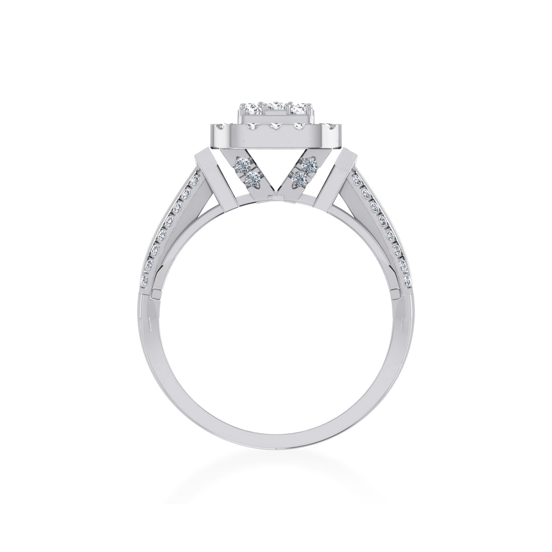 Men’s Lab Grown Diamond Ring | Cluster Square Setting | Luxury Statement Jewelry 9