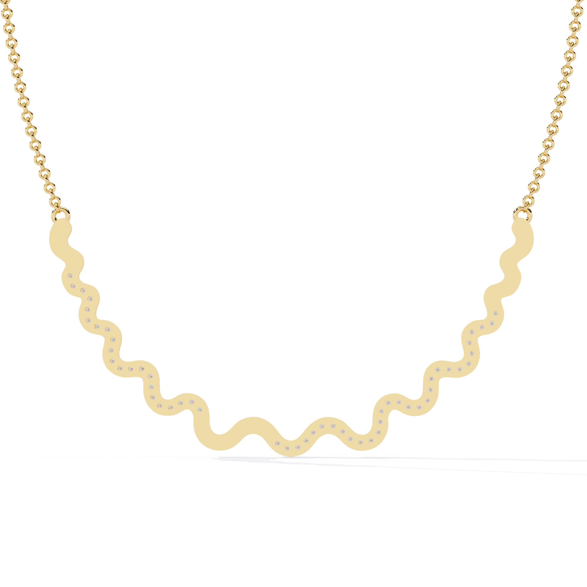 Minimalist Gold Necklace in Lab Grown Diamond Accents