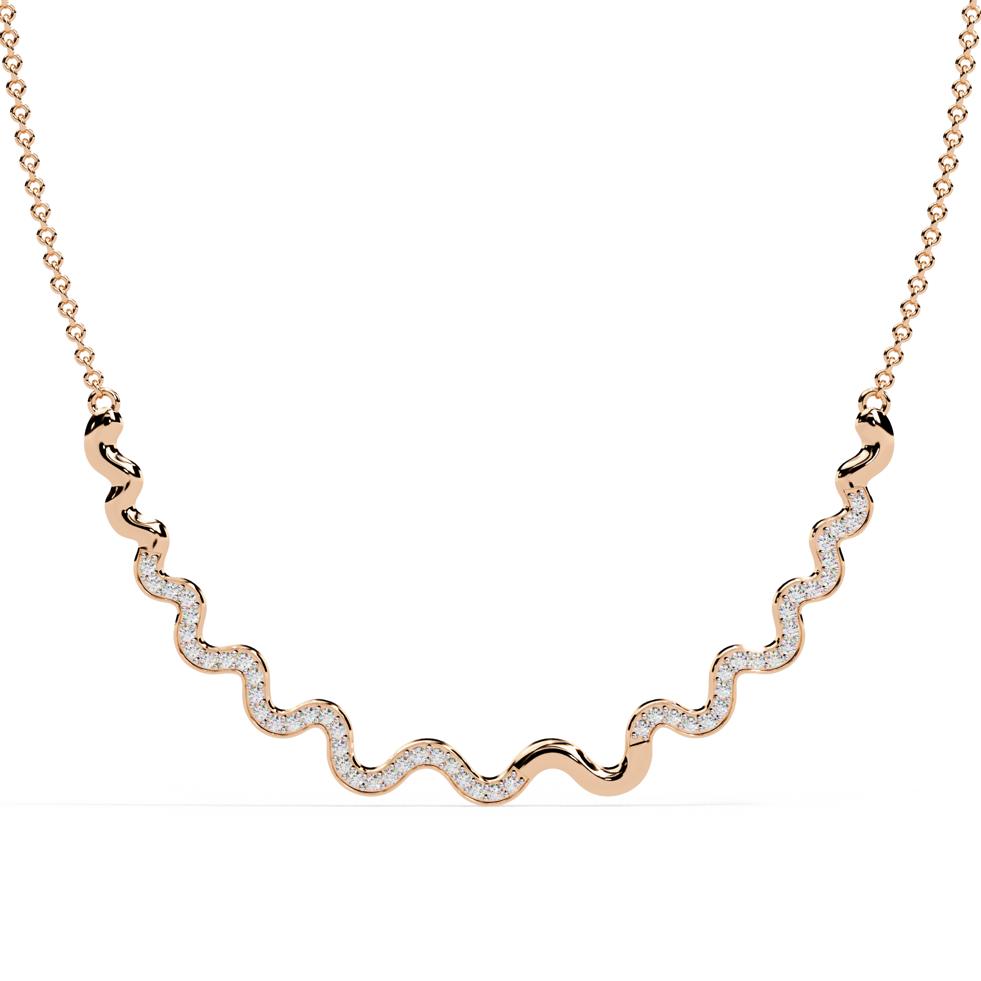 Minimalist Gold Necklace in Lab Grown Diamond Accents