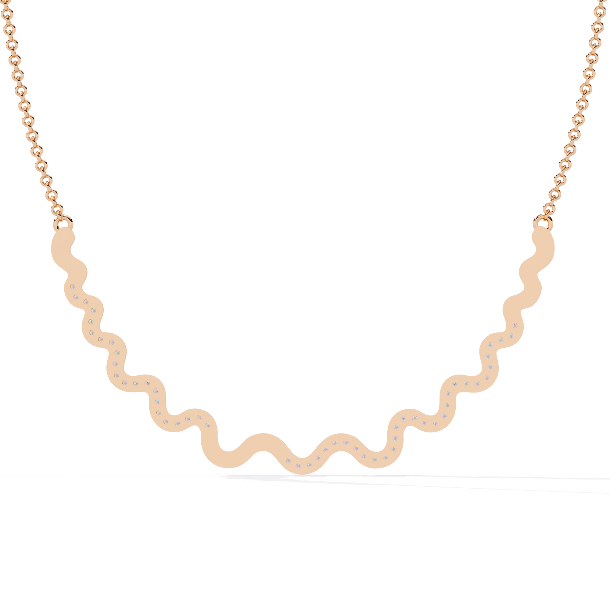 Minimalist Gold Necklace in Lab Grown Diamond Accents