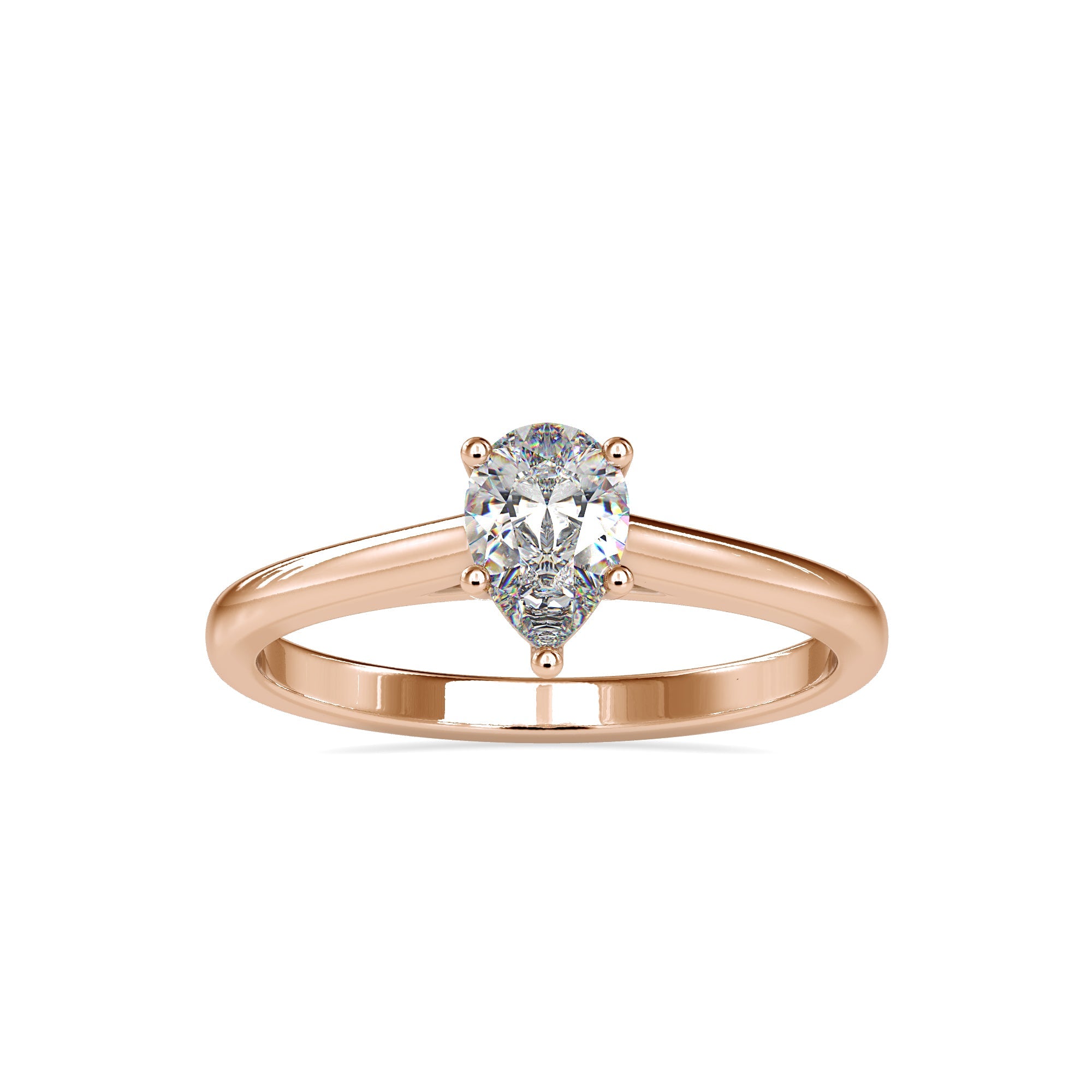 Minimalist Gold Pear Diamond Ring 2
