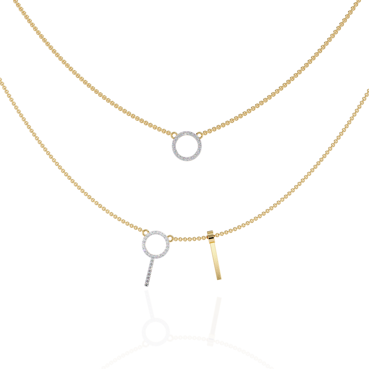 Minimalist Lab Grown Diamond Circle Pendant Necklace in Gold