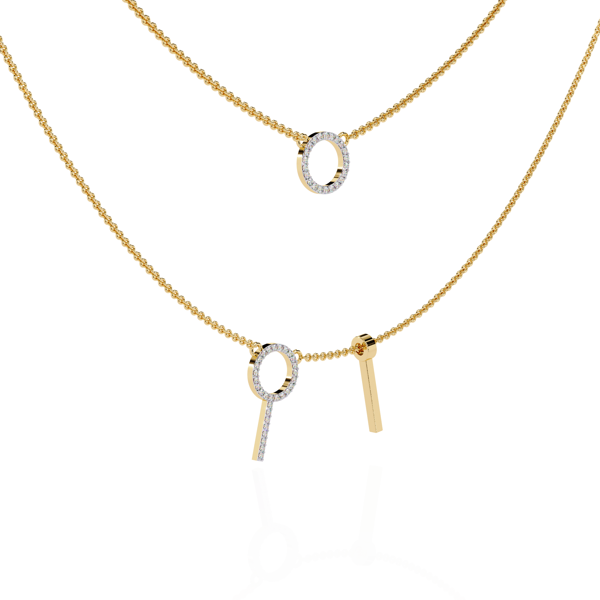 Minimalist Lab Grown Diamond Circle Pendant Necklace in Gold