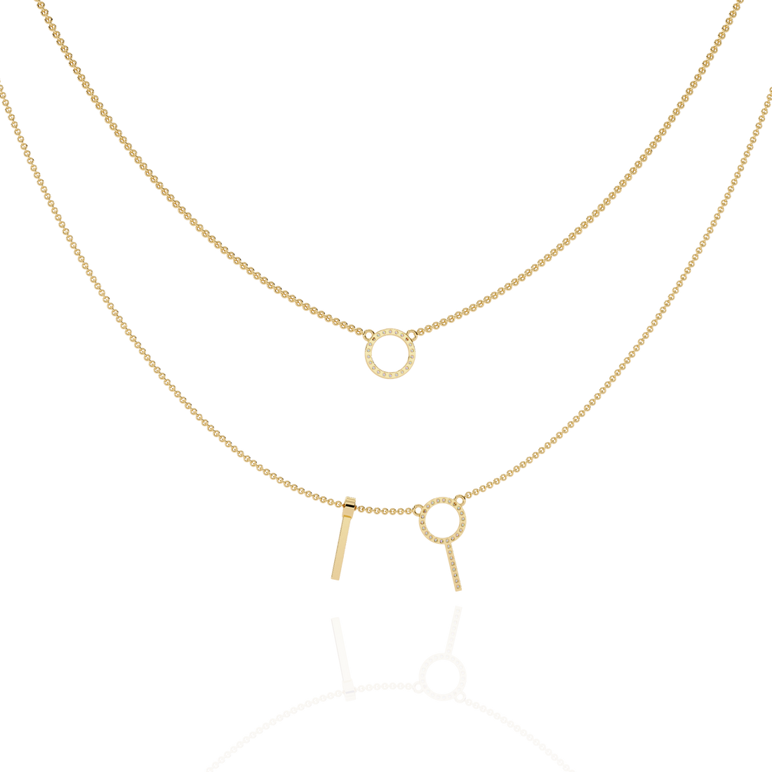 Minimalist Lab Grown Diamond Circle Pendant Necklace in Gold