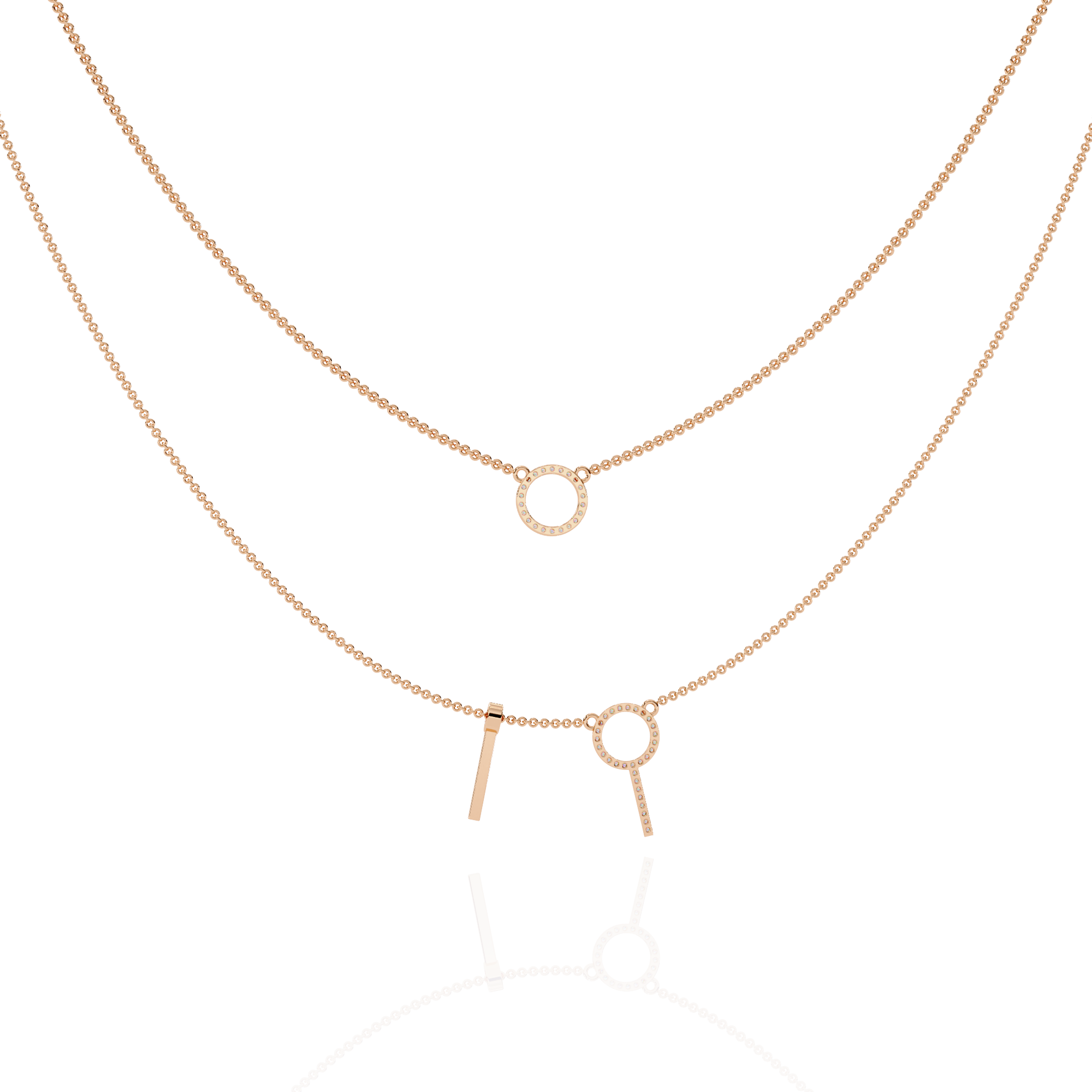 Minimalist Lab Grown Diamond Circle Pendant Necklace in Gold