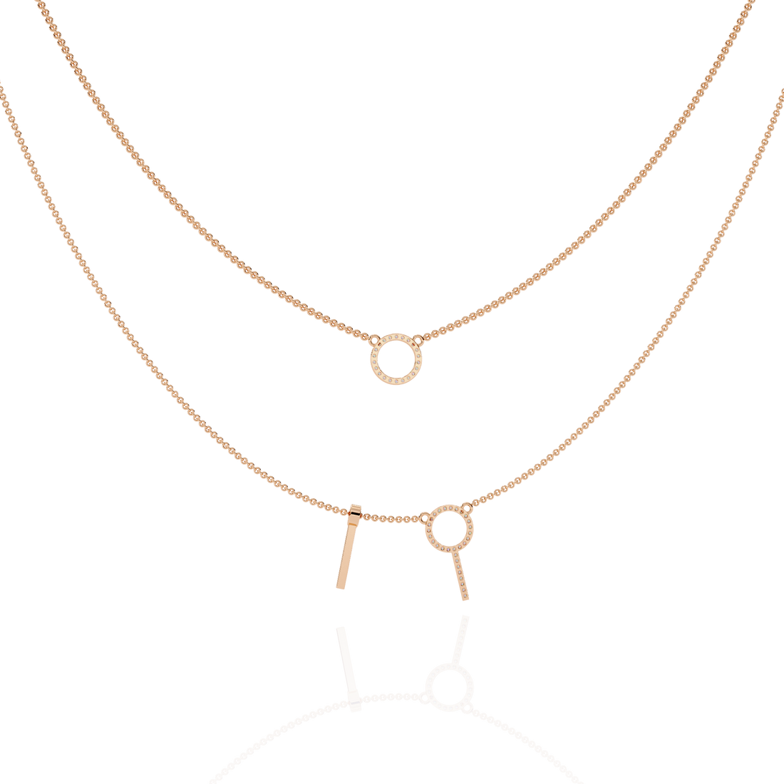 Minimalist Lab Grown Diamond Circle Pendant Necklace in Gold