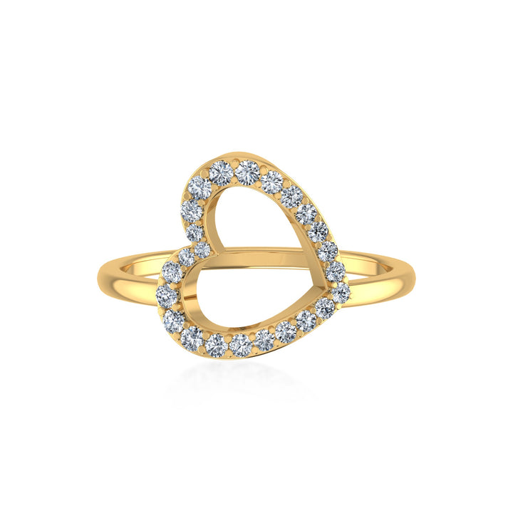 Minimalist Lab Grown Halo Ring - Heart Frame Setting