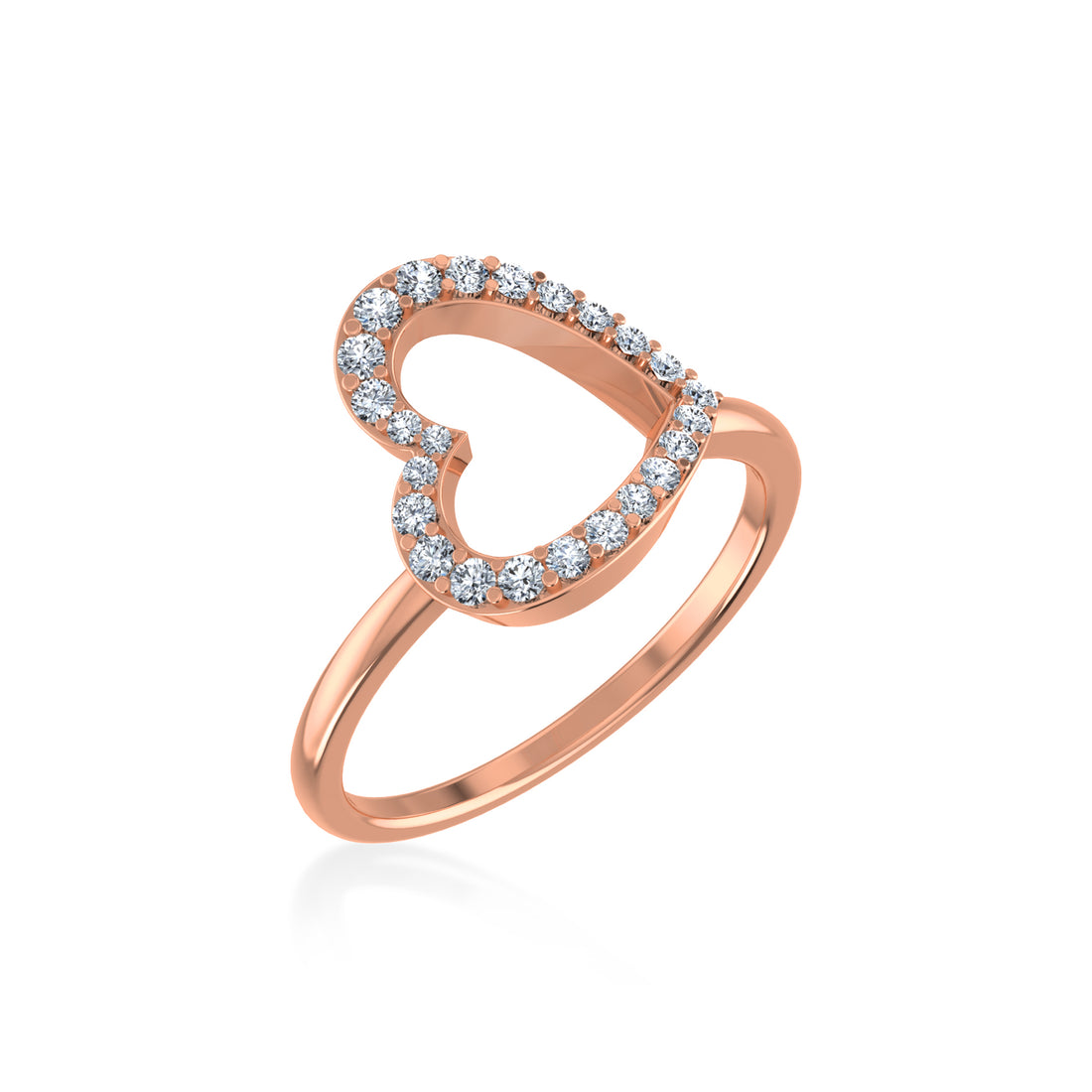 Minimalist Lab Grown Halo Ring - Heart Frame Setting 5