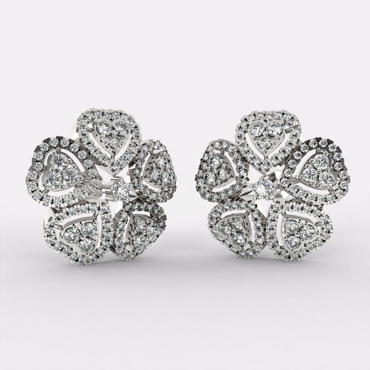 Mix Heart Earrings in 925 Silver