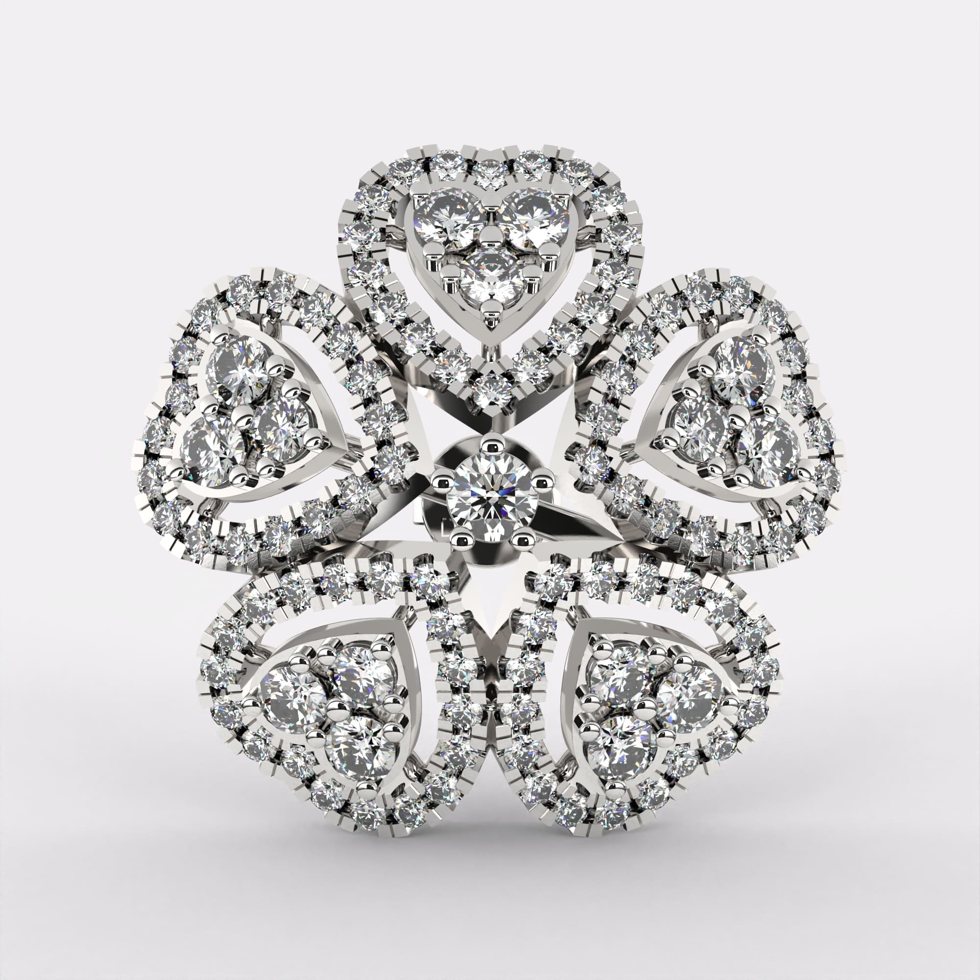 Mix Heart Earrings in 925 Silver