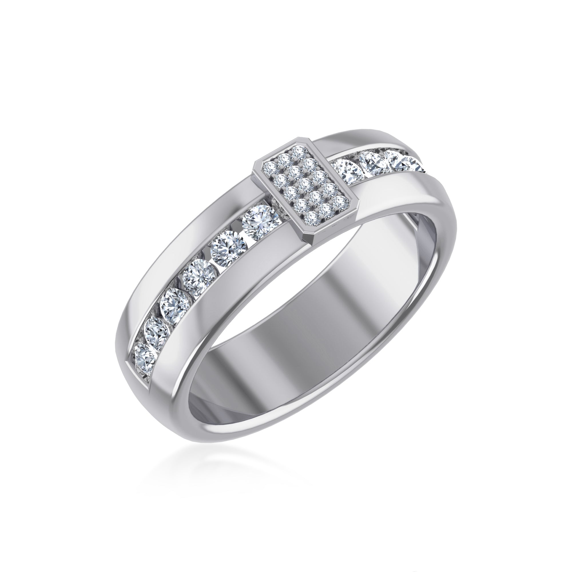 Modern Channel-Set Lab-Grown Diamond Ring 8
