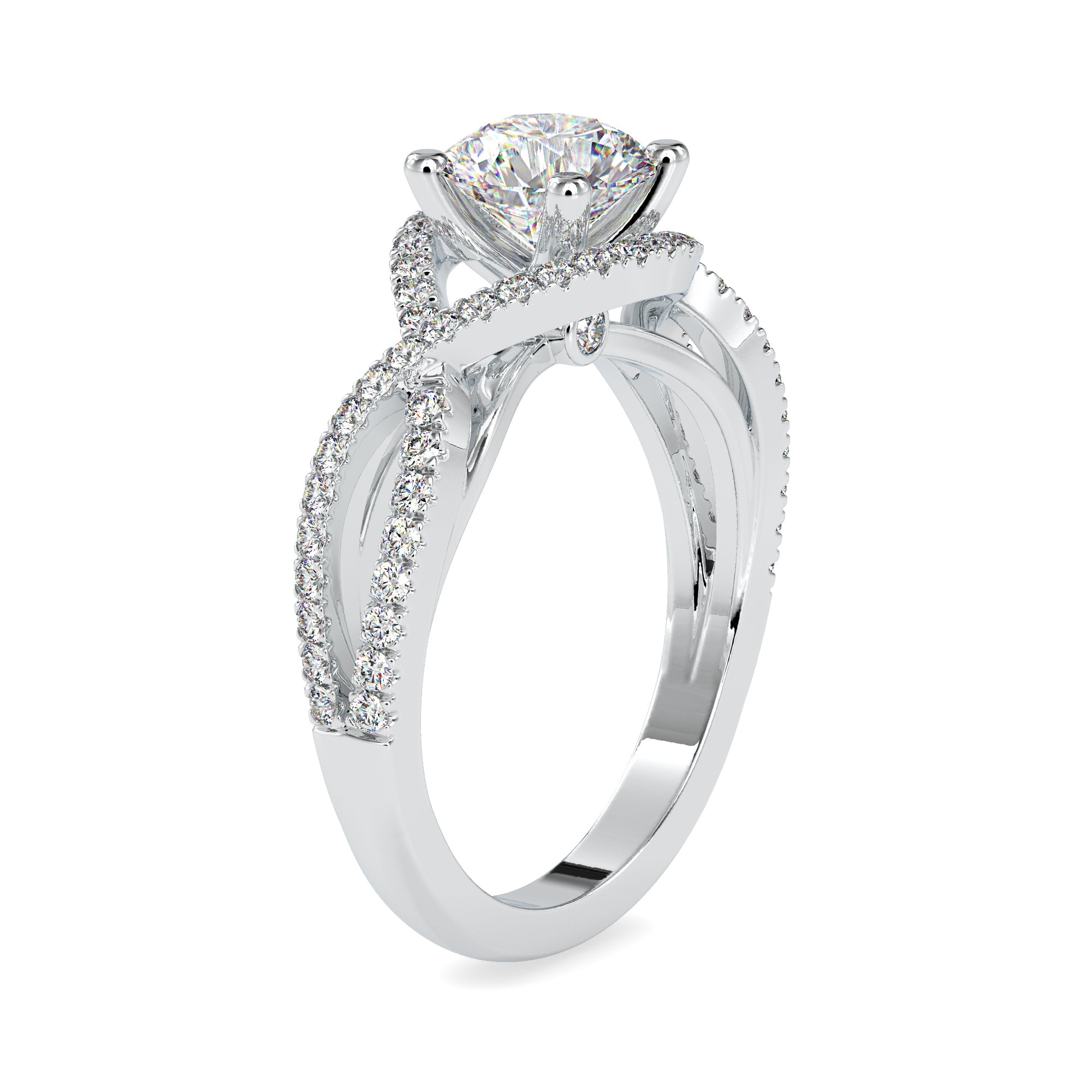 Modern Essence Diamond Ring with Split Ring 5