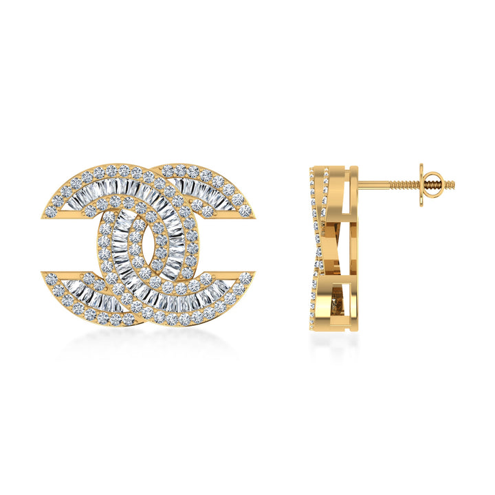 Modern Interlock Lab Grown Diamond Earrings