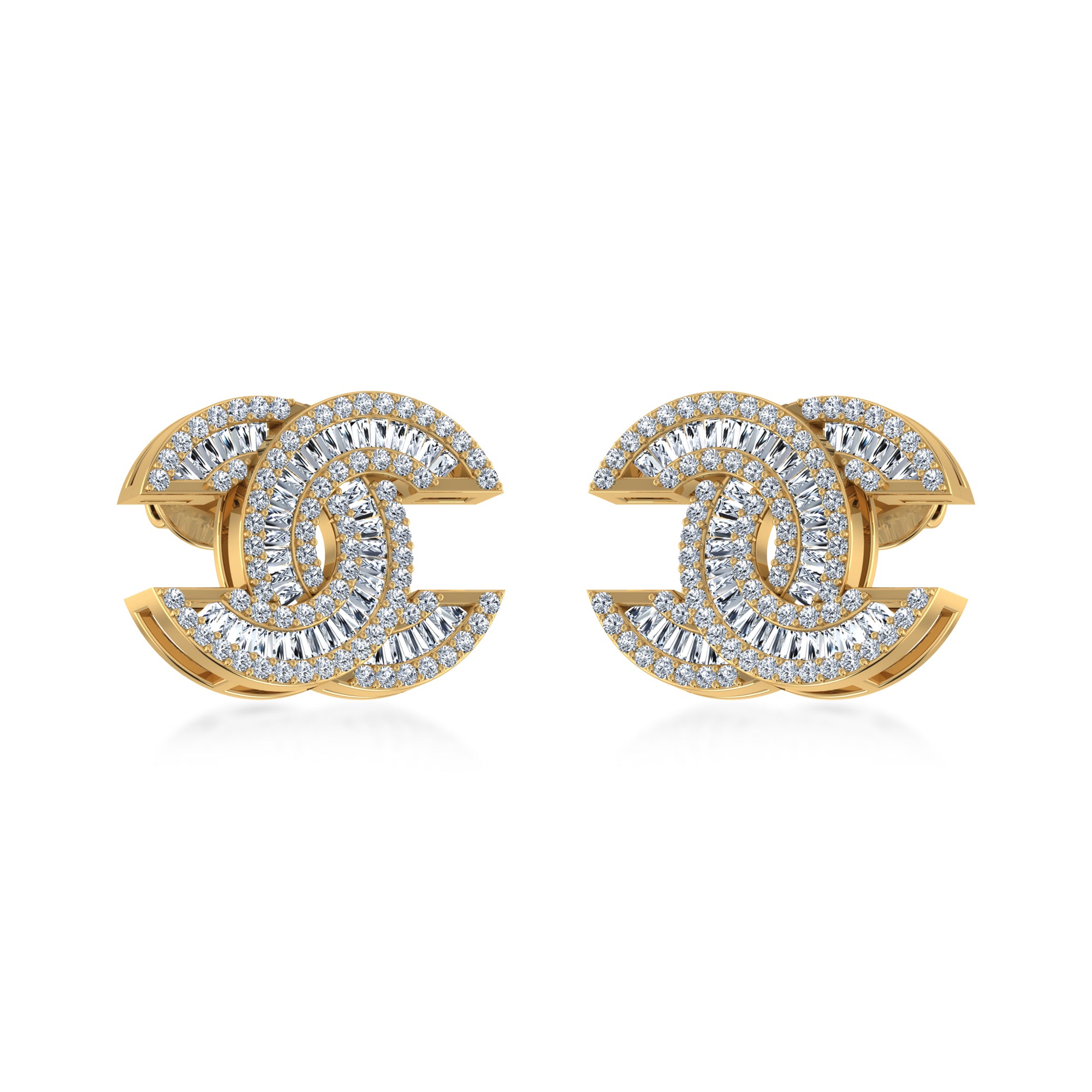 Modern Interlock Lab Grown Diamond Earrings