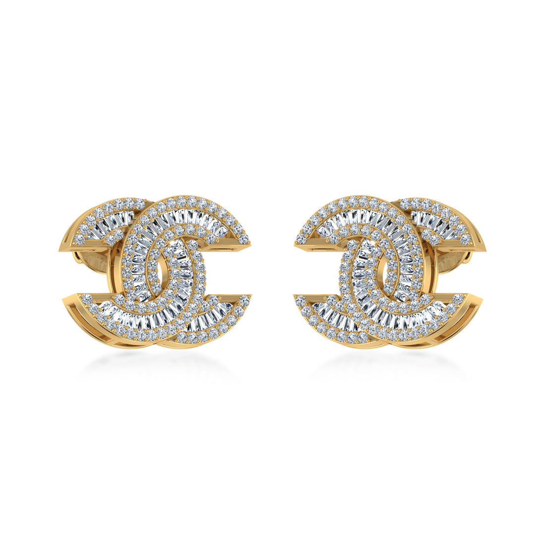 Modern Interlock Lab Grown Diamond Earrings