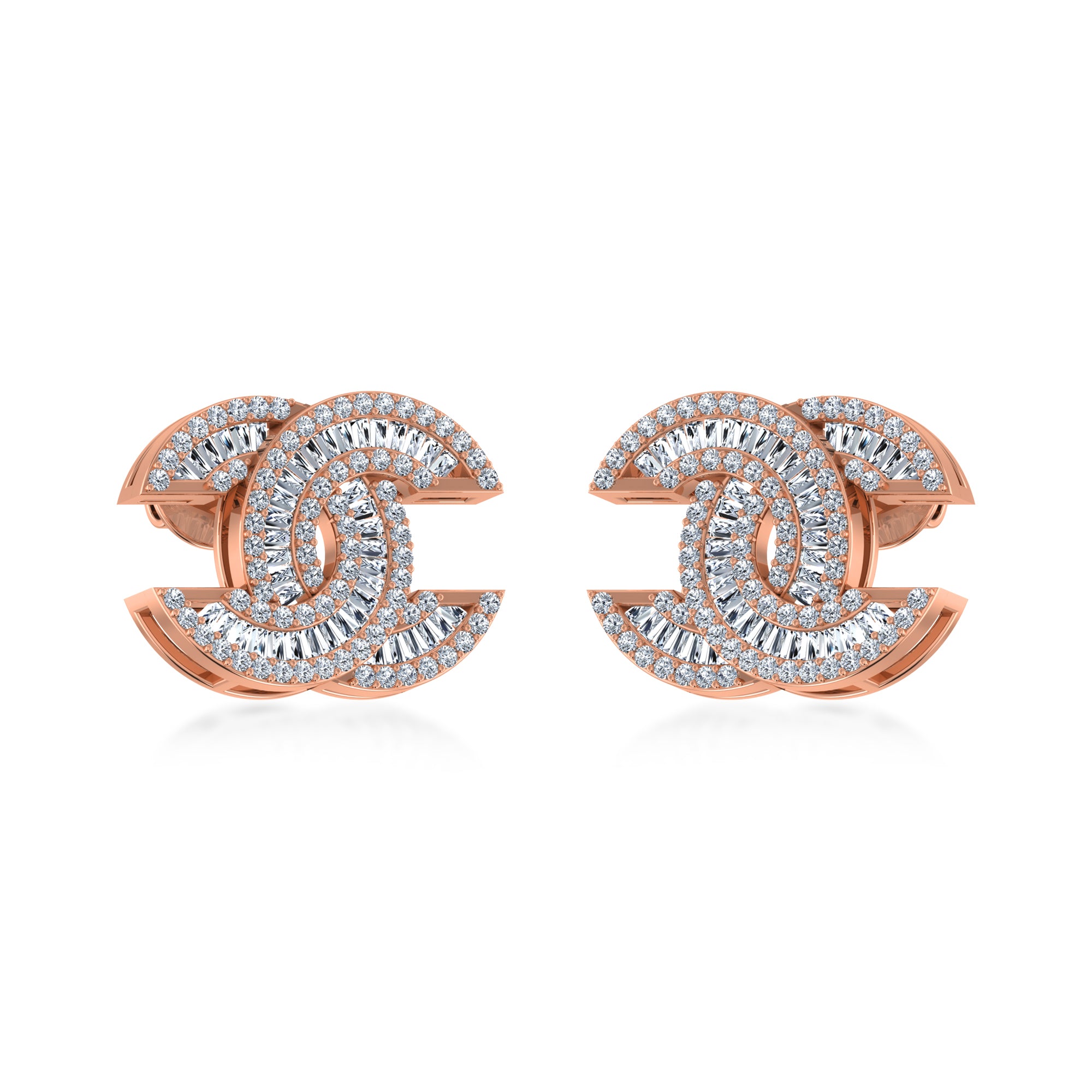 Modern Interlock Lab Grown Diamond Earrings