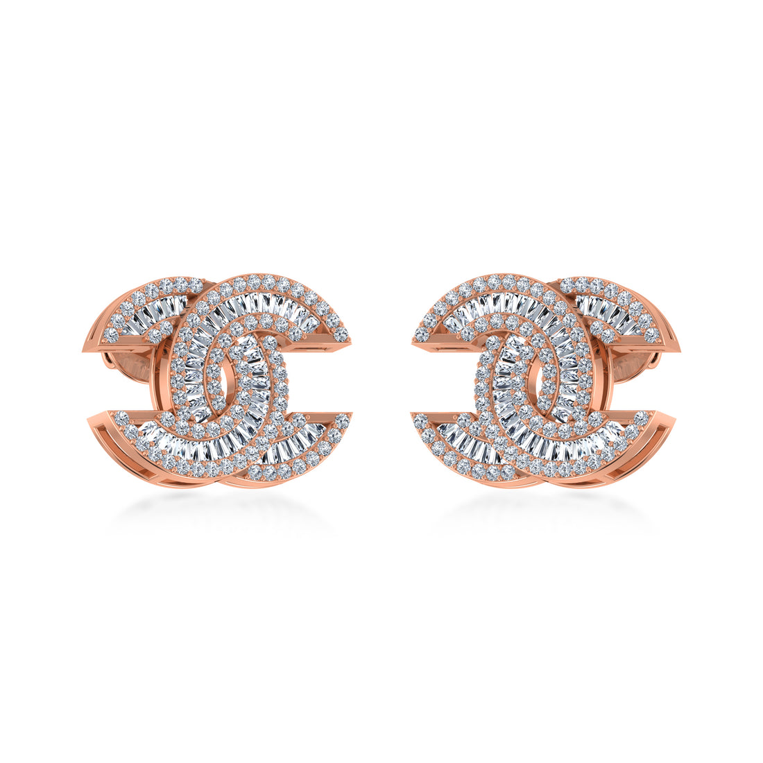 Modern Interlock Lab Grown Diamond Earrings