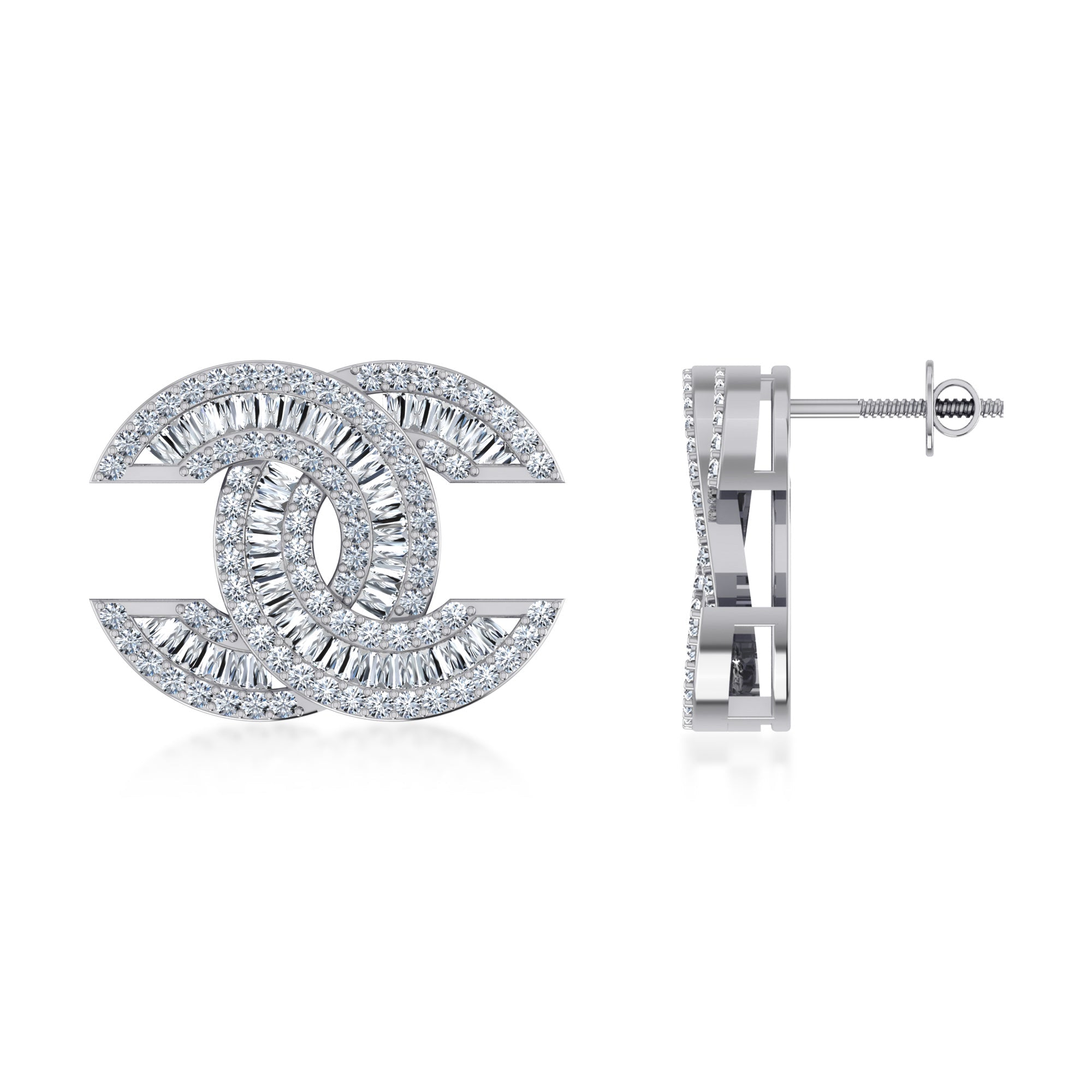 Modern Interlock Lab Grown Diamond Earrings