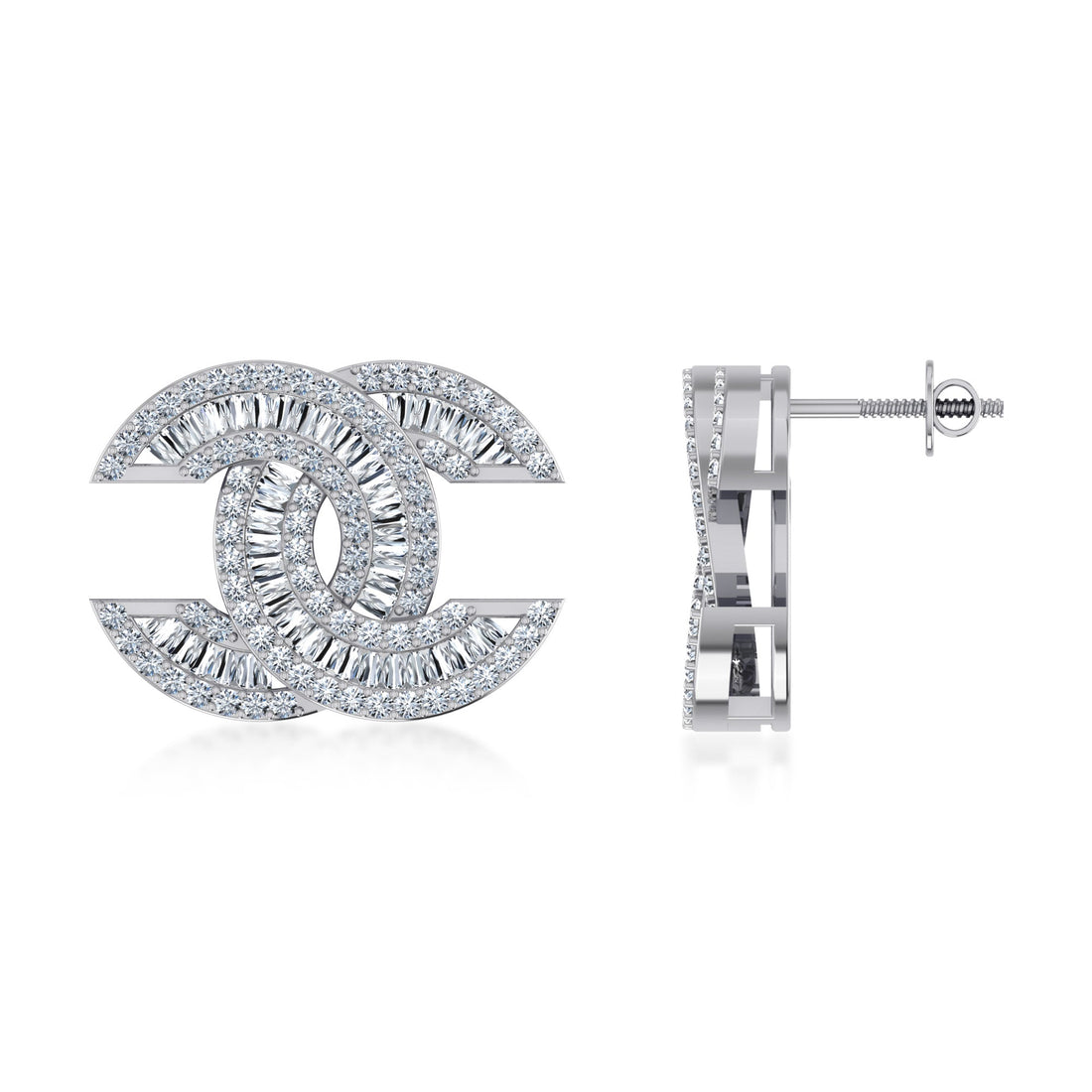 Modern Interlock Lab Grown Diamond Earrings