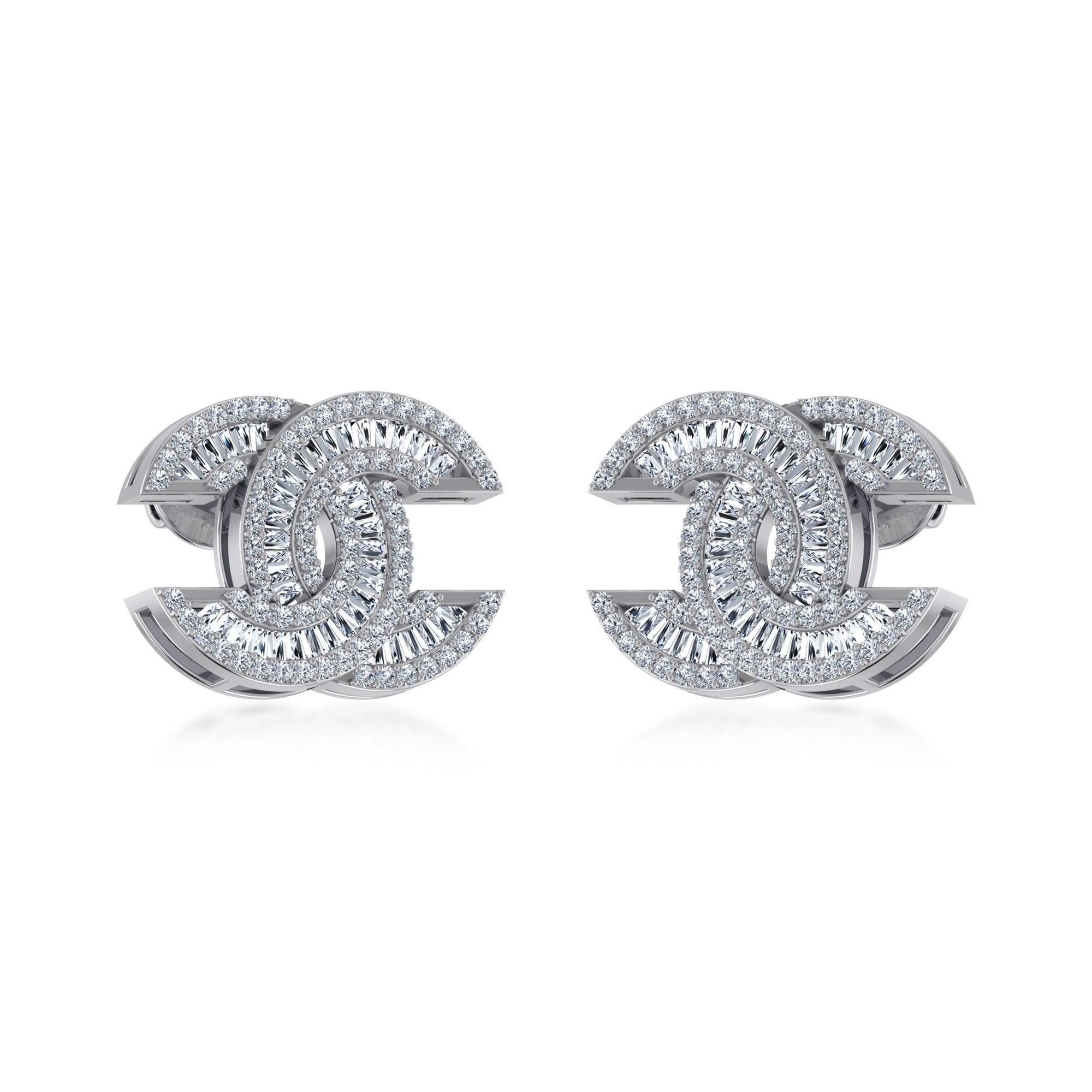 Modern Interlock Lab Grown Diamond Earrings