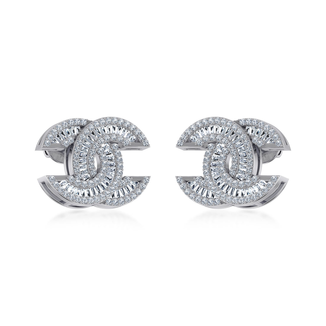 Modern Interlock Lab Grown Diamond Earrings