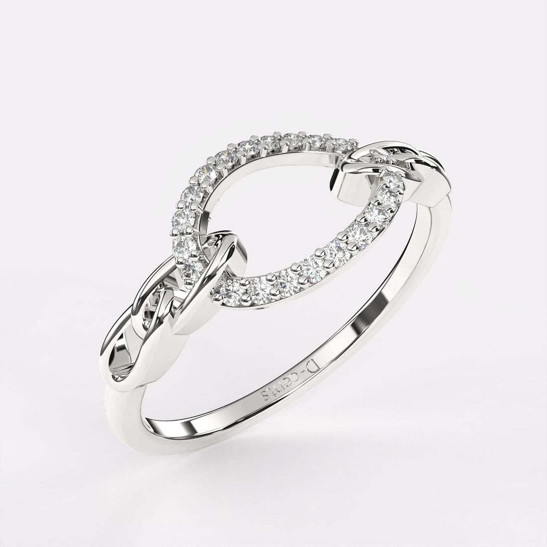 Moonbeam Diamond Finger Ring in 925 Silver