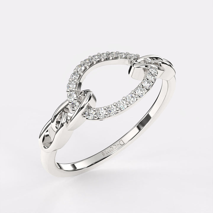 Moonbeam Diamond Finger Ring in 925 Silver