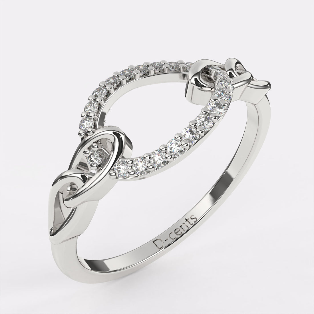 Moonbeam Diamond Finger Ring in 925 Silver