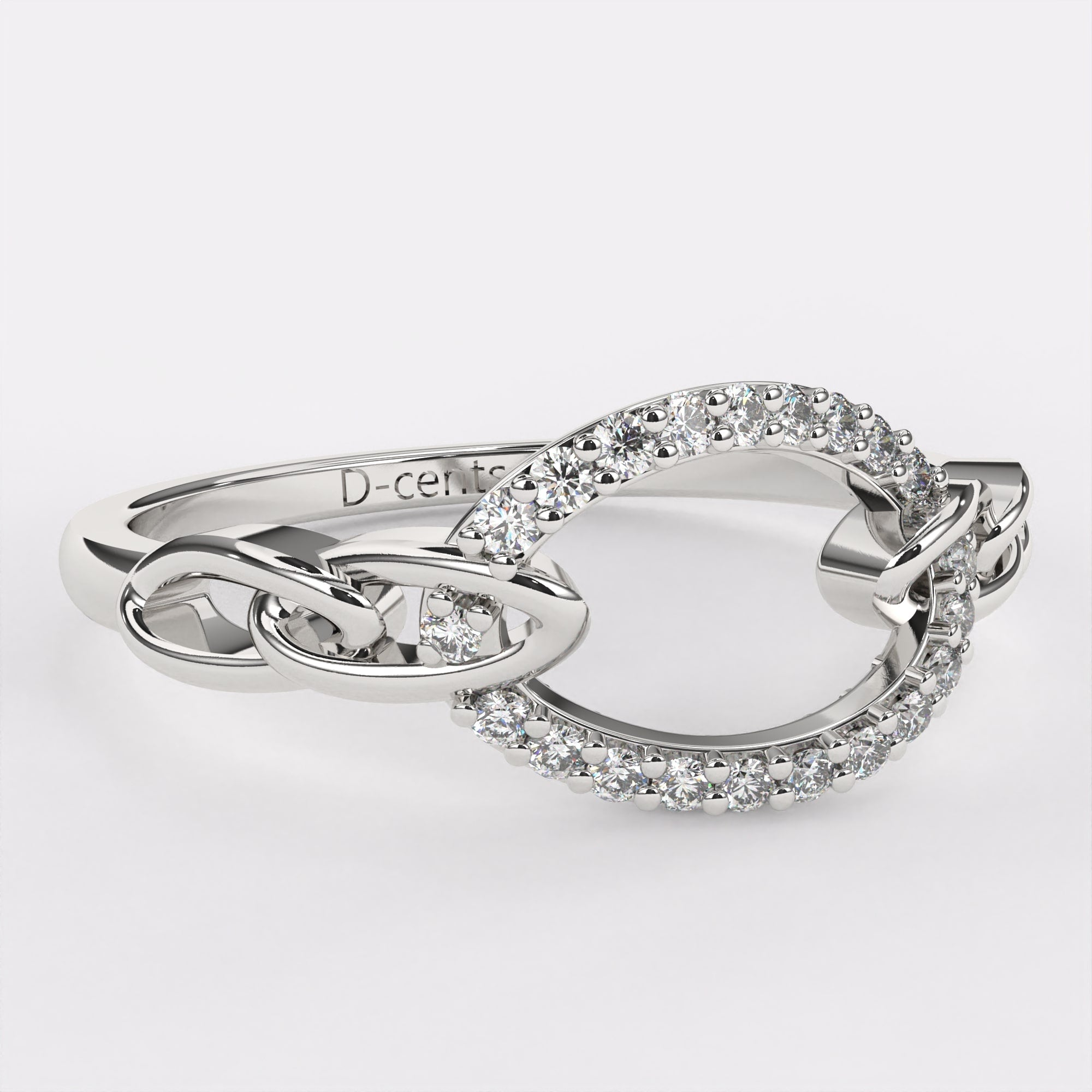 Moonbeam Diamond Finger Ring in 925 Silver