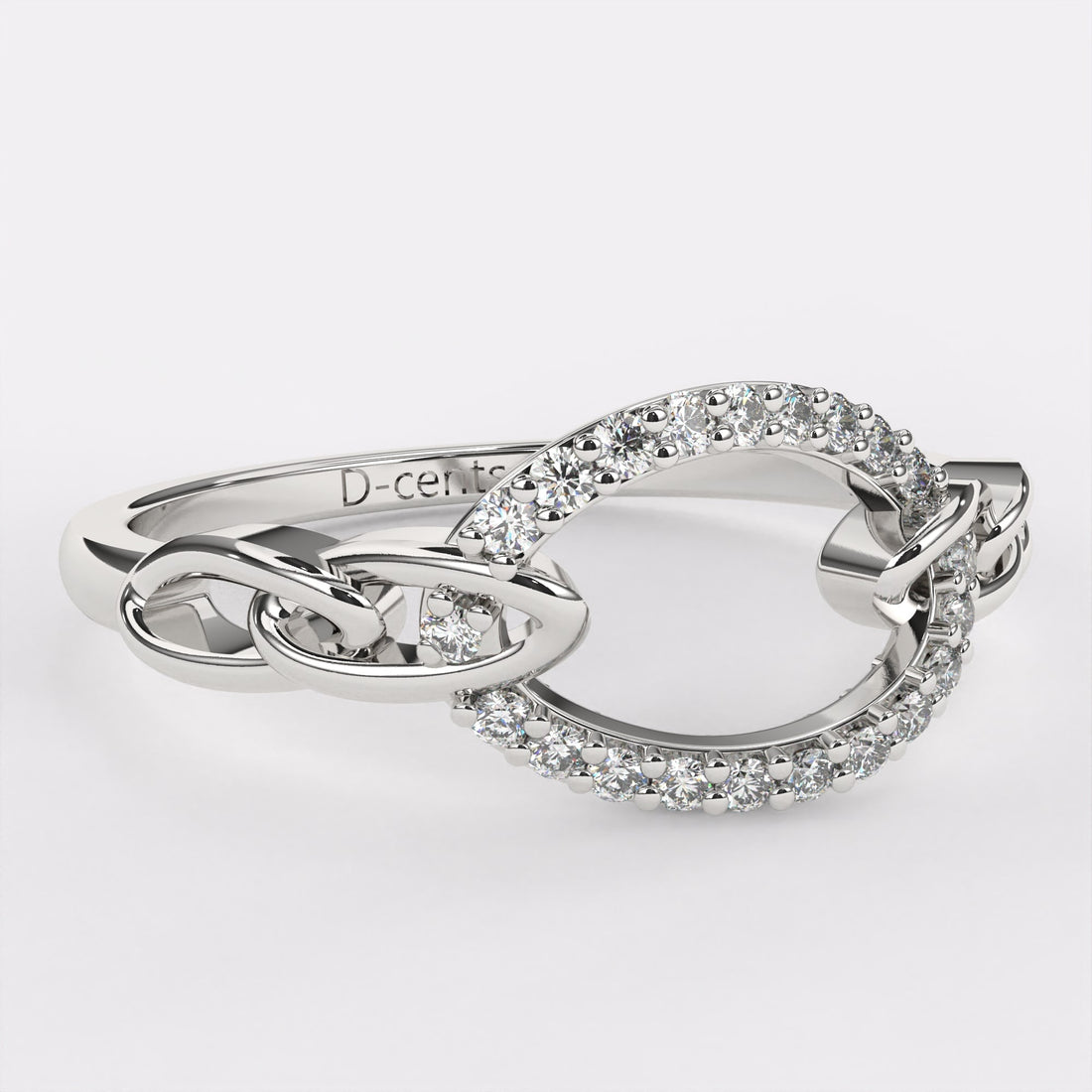 Moonbeam Diamond Finger Ring in 925 Silver