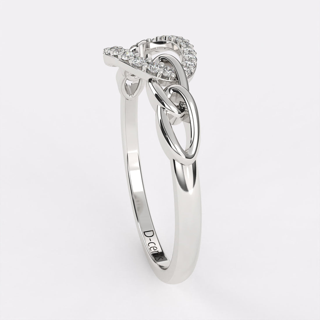 Moonbeam Diamond Finger Ring in 925 Silver