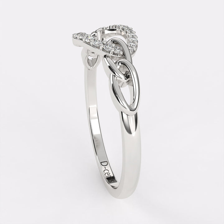 Moonbeam Diamond Finger Ring in 925 Silver