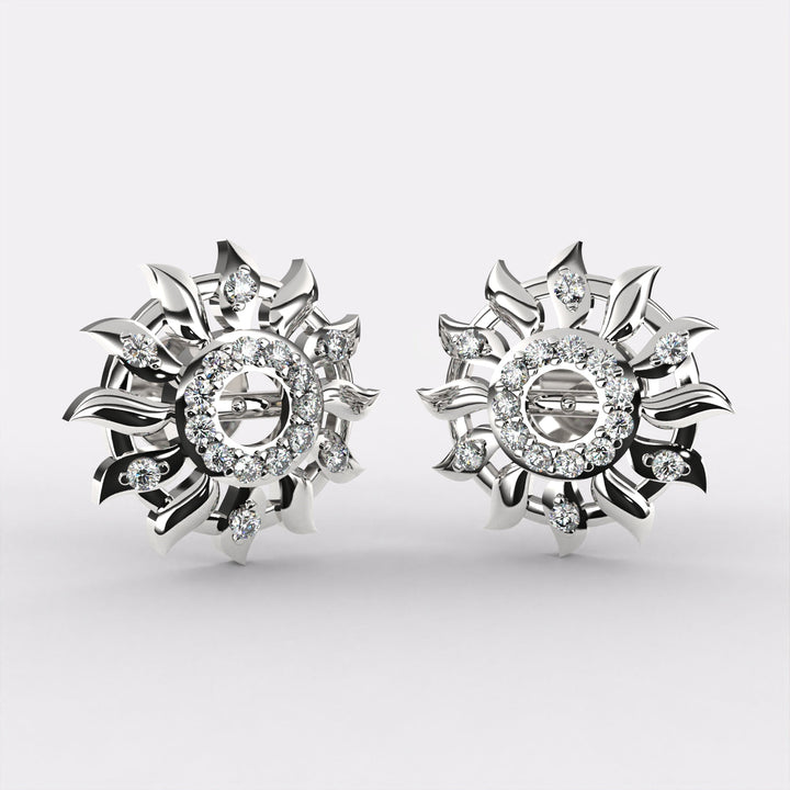 Moonlit Blossoms Diamond earrings In 925 Silver