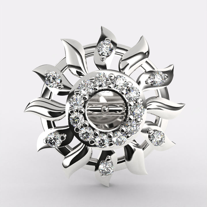 Moonlit Blossoms Diamond earrings In 925 Silver