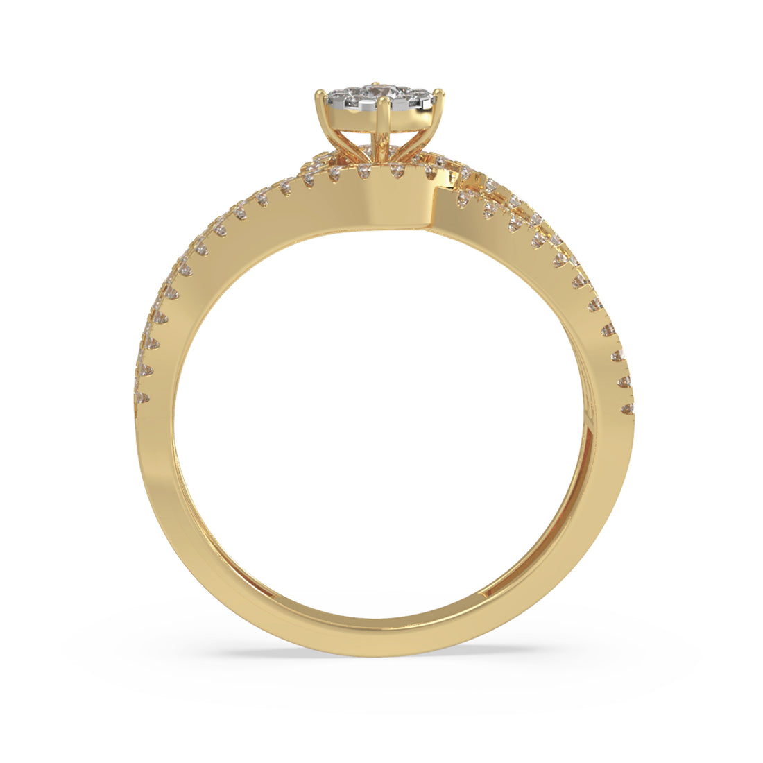 Multi-Band Lab Grown Diamond Cluster Engagement Ring