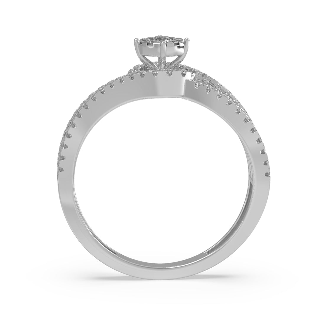 Multi-Band Lab Grown Diamond Cluster Engagement Ring