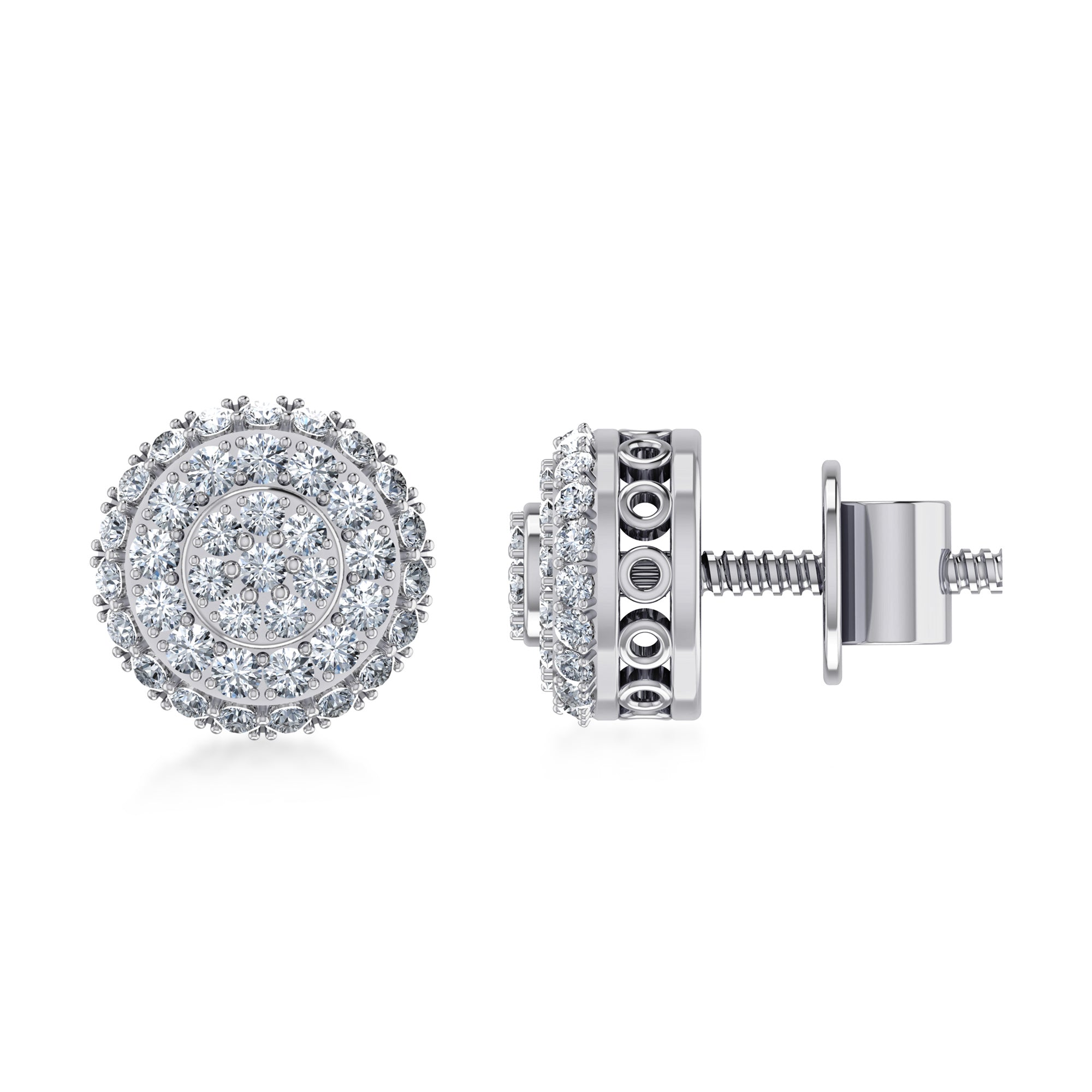 Multi-Halo Lab Grown Diamond Earrings 5