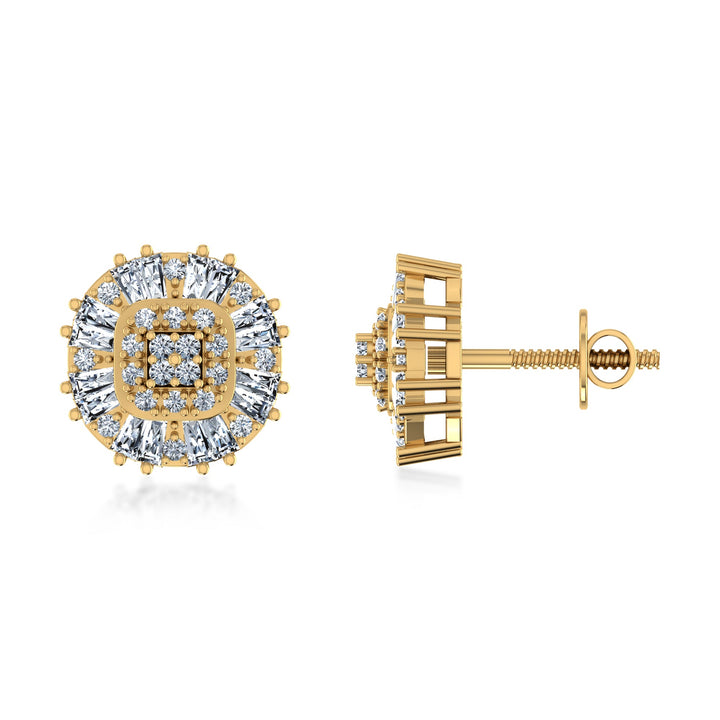 Multi-Row Lab Grown Diamond Halo Stud Earrings