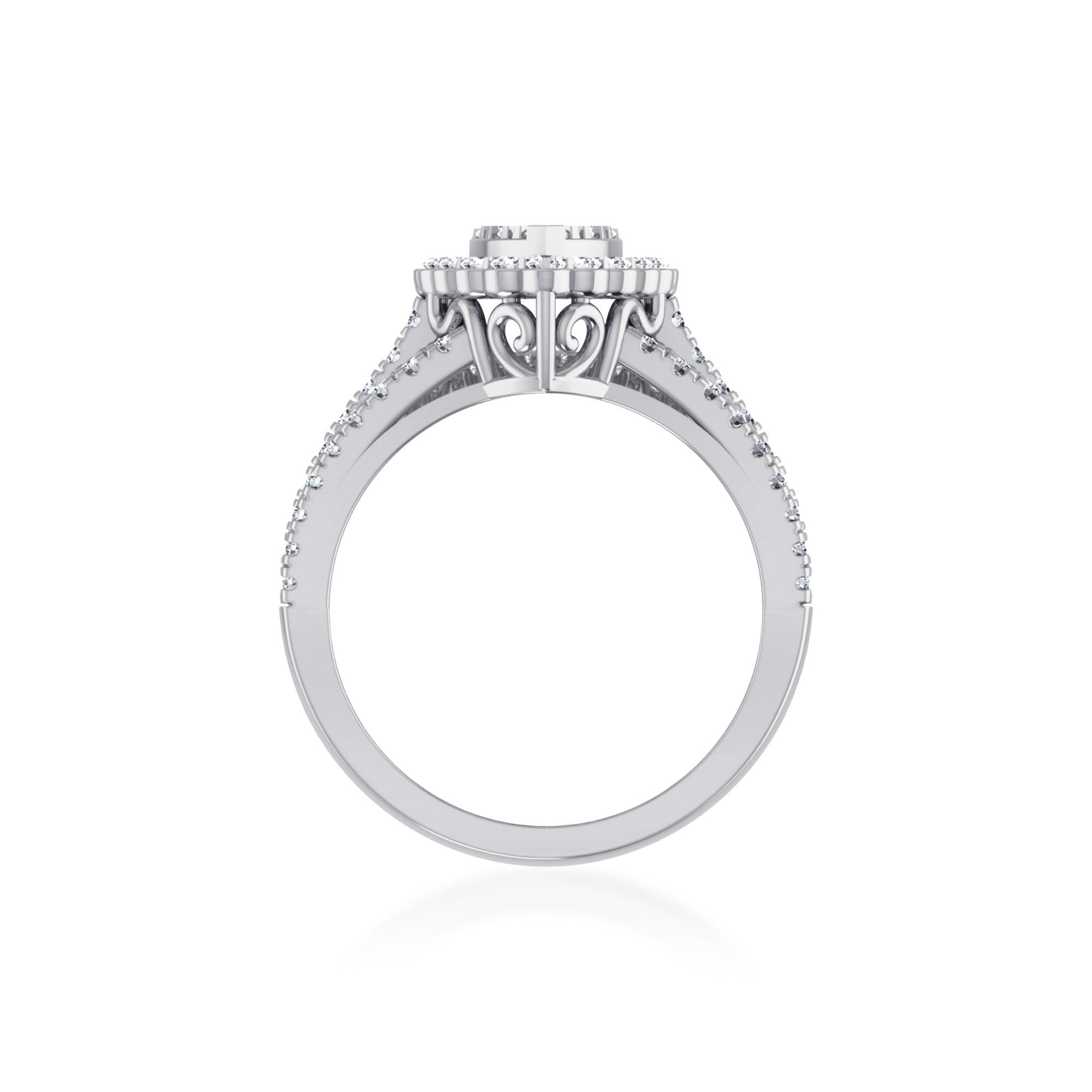 Multi-Row Marquise Lab Diamond Cluster Ring9