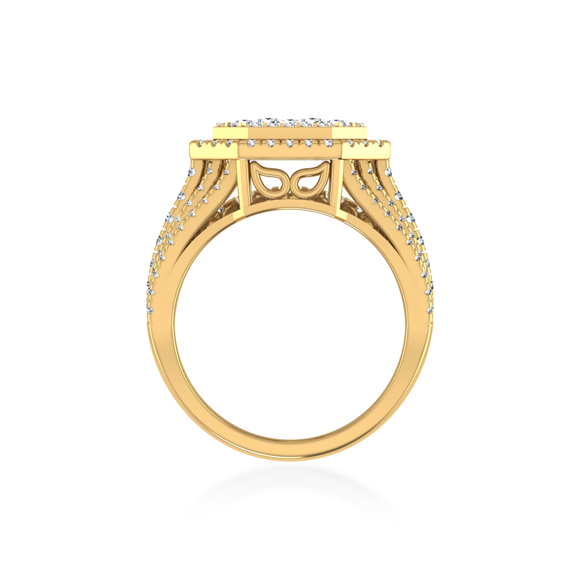 Multi-Row Octagon Lab Diamond Cocktail Ring3