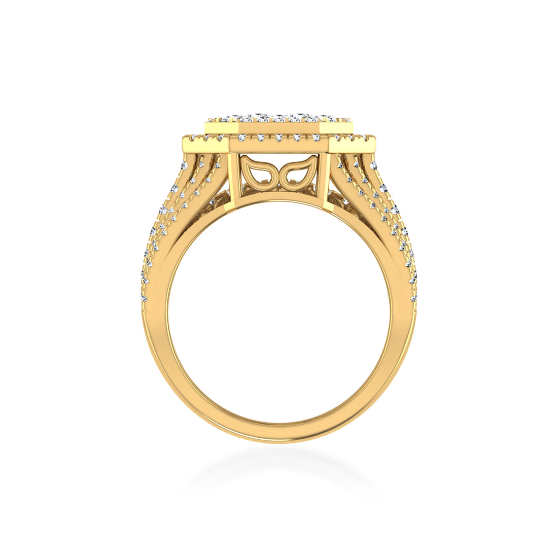 Multi-Row Octagon Lab Diamond Cocktail Ring3