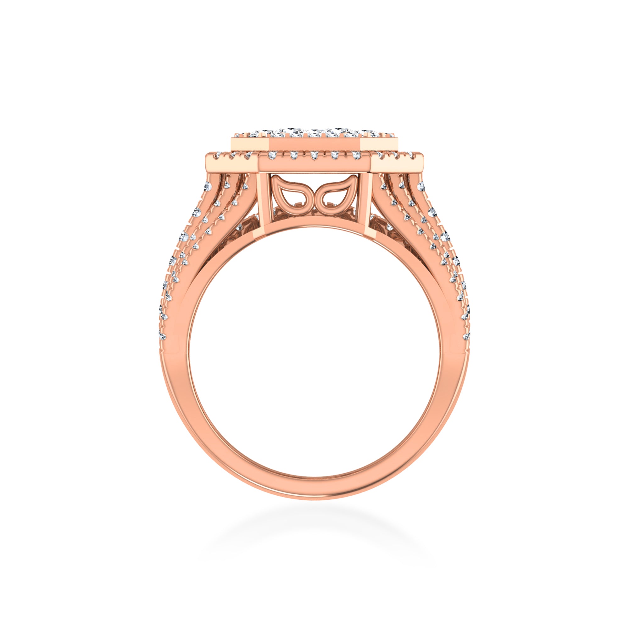 Multi-Row Octagon Lab Diamond Cocktail Ring6