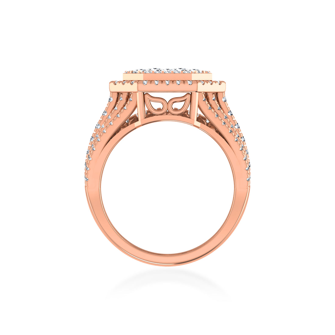 Multi-Row Octagon Lab Diamond Cocktail Ring6